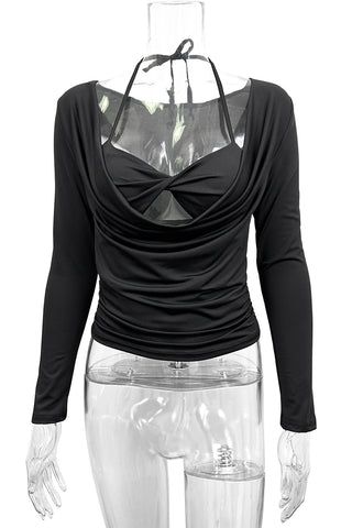 Chic Cut-Out Long Sleeve Top