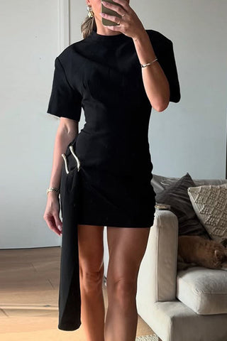 Draped Waist Casual Dress