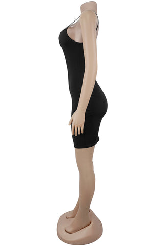 Sparkling Mesh Sleeve Casual Dress