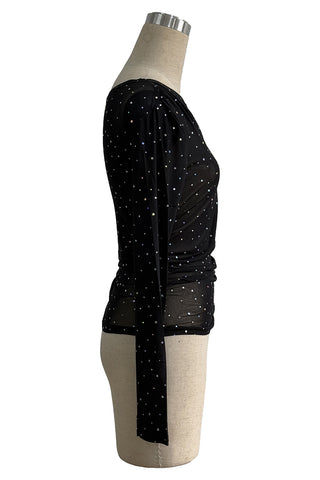 Sheer Mesh Embellished Top