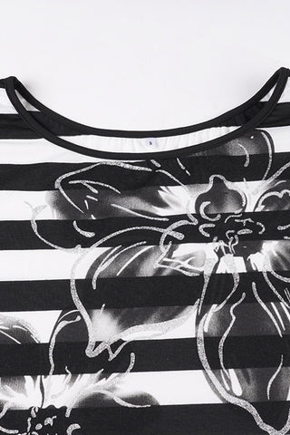 Off-Shoulder Striped T-Shirt