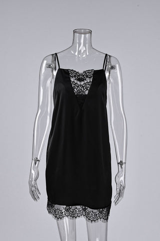Lace-Trim Slip Dress