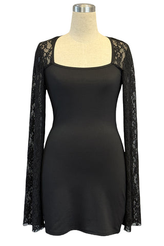 Lace Sleeve Mini Dress