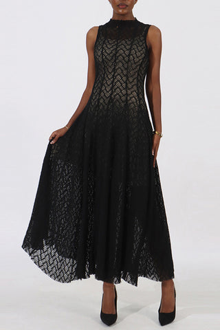 Sleeveless Lace Maxi Dress