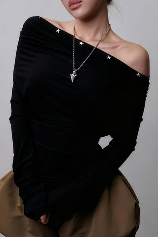 Off-Shoulder Long Sleeve Top