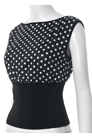Polka Dot Sleeveless Tank Top