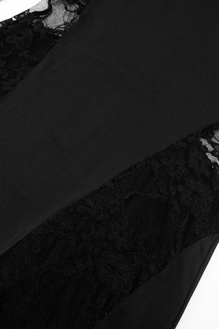 Long Sleeve Lace Panel Maxi Dress