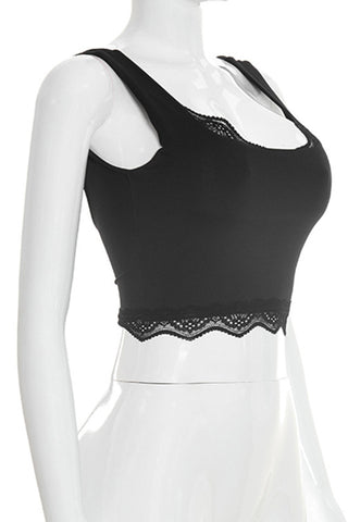 Lace-Trim Cropped Tank