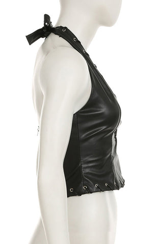 Strappy Lace-Up Halter Top