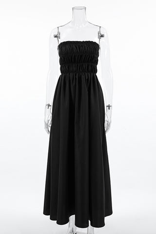 Strapless Maxi Dress with Flared Skirt
