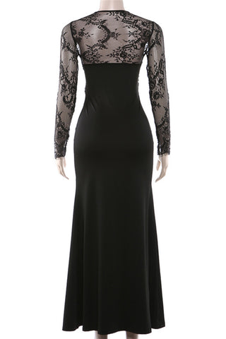 Lace Detail Evening Gown
