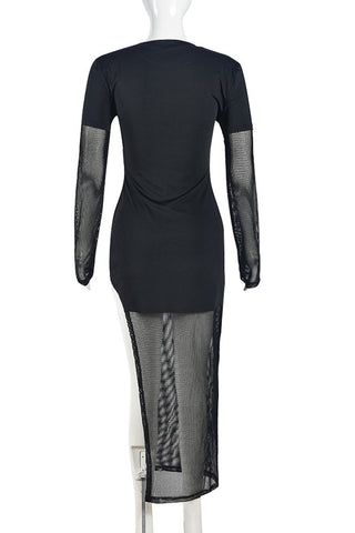 Graphic Long Sleeve Casual Dress