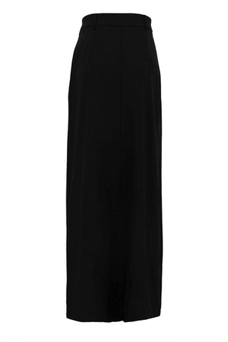 Pleated High-Waist Midi Skirt
