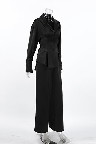 Tie-Waist Long Sleeve Pants Set