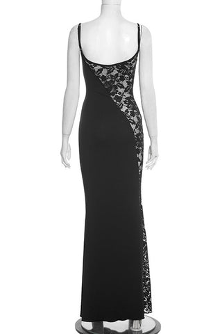 Lace-Accented Evening Gown