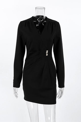 Elegant Button-Detail Casual Dress