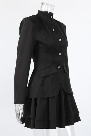 Button-Embellished Skirt Set