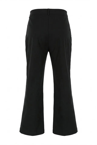 Elegant High-Waist Lace Panel Pants