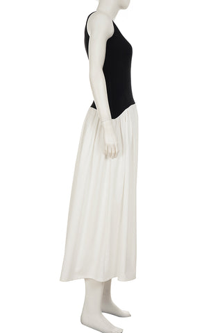 Sleeveless Two-Tone Maxi Dress