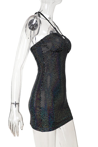 Sparkling Halter Mini Dress