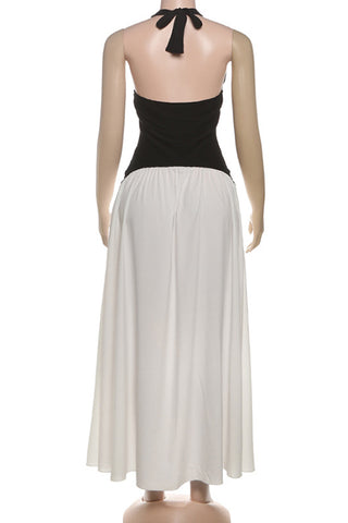 Halter Neck Buttoned Casual Dress