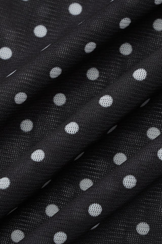 High-Neck Polka Dot Skirt Set