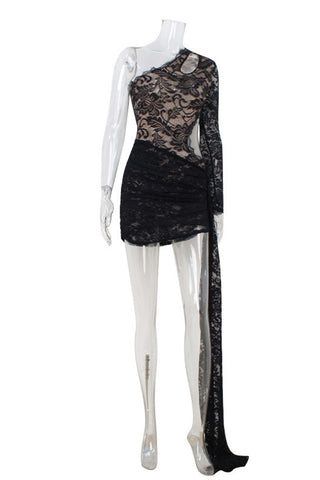 Elegant Asymmetric Lace Dress