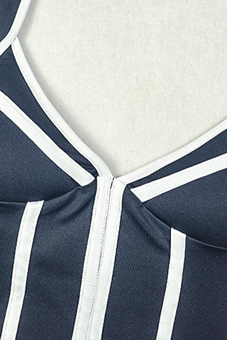 Halter Striped Casual Dress