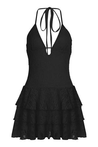 Tiered Lace Halter Dress