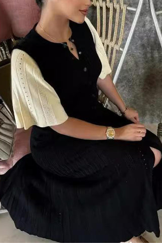 Button-Front Casual Midi Dress