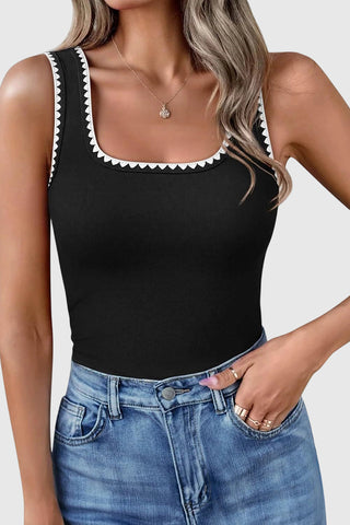 Scalloped Trim Tank Top