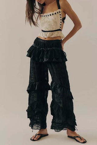 Tiered Ruffle Casual Pants