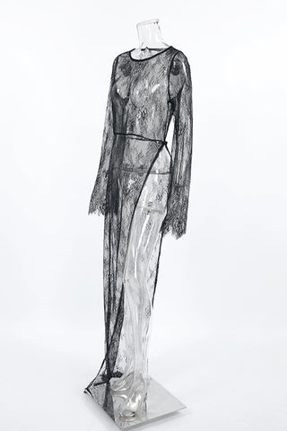 Sheer Panel Mesh Contrast Pants