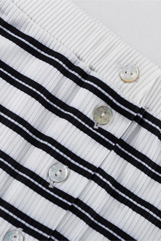 Striped Button-Up Short Set