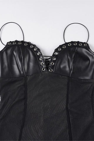 Strappy Sheer Panel Evening Dress