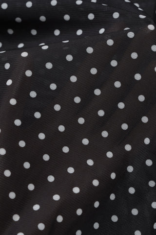 High-Neck Polka Dot Skirt Set