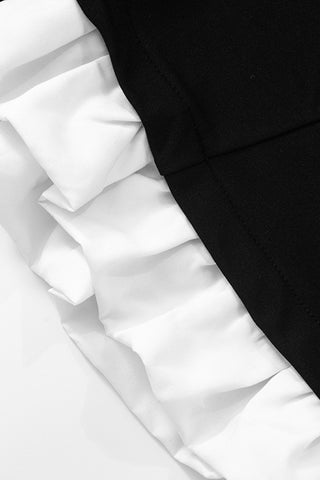 High-Neck Ruffle Hem Romper