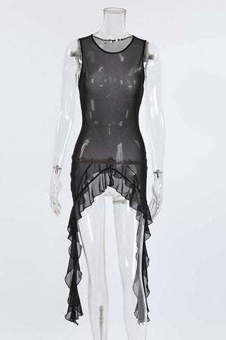 Sheer Layered Sleeveless Blouse