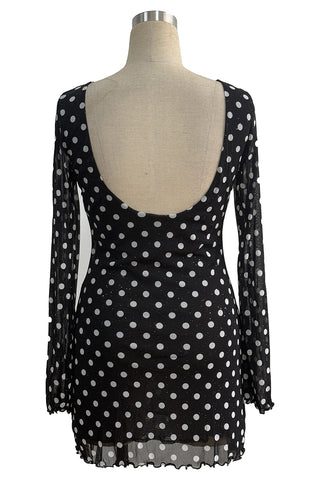 Polka Dot Open-Back Dress