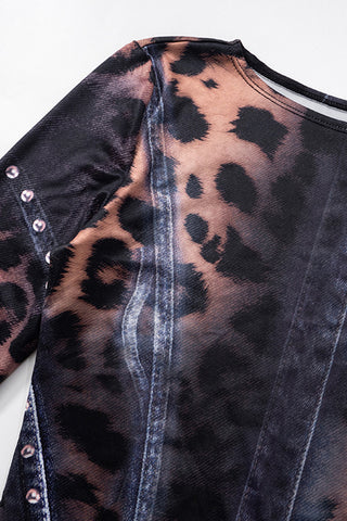 Studded Long Sleeve Mini Dress