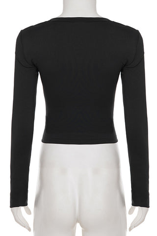 Long-Sleeve Ruched T-Shirt