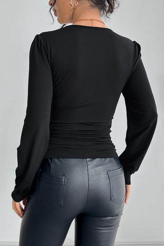 Lace-Trim V-Neck T-Shirt