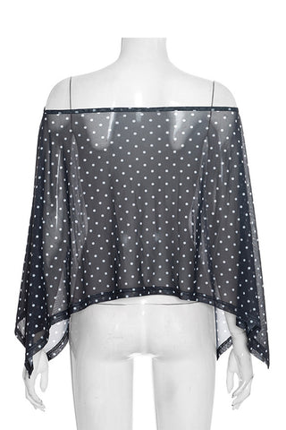Off-Shoulder Polka Dot Blouse