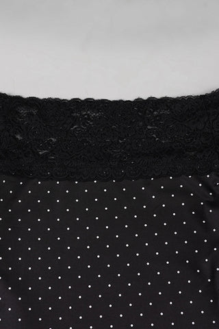 Off-Shoulder Lace Polka Dot Blouse