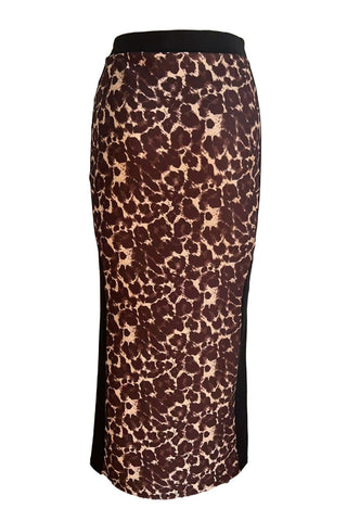 Animal Print Slit Skirt