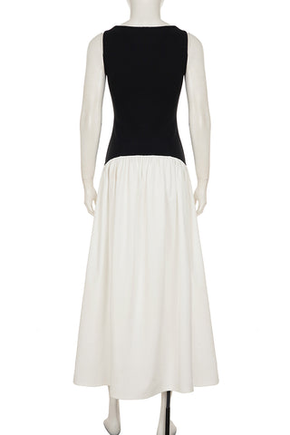 Sleeveless Two-Tone Maxi Dress
