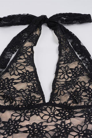 Lace Halter Mini Dress