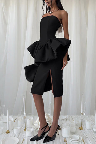 Strapless Peplum Evening Dress