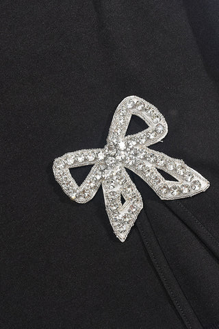 One-Shoulder Mini Dress with Bow Accents