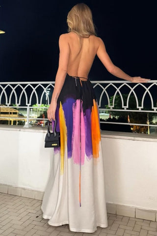 Artistic Halter Casual Dress